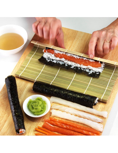 Kit de Hacer Sushi TOSSOW - 2 Esteras, Cucharón, Palillos