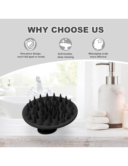 Cepillo de Masaje para Cuero Cabelludo Meartchy Negro Cepillo de Masaje para Cuero Cabelludo Meartchy Negro