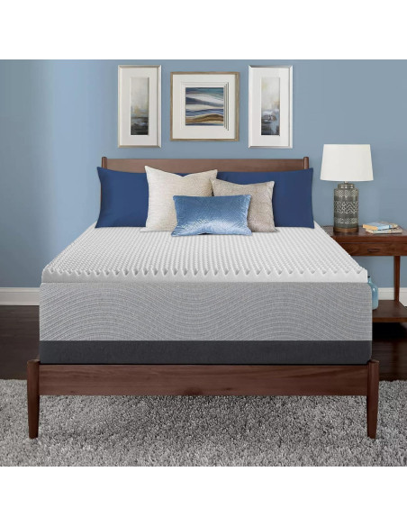 Topper de Espuma Convoluta Spring Sleep 1 Pulgada Individual Blanco Topper de Espuma Convoluta Spring Sleep 1 Pulgada Individual Blanco