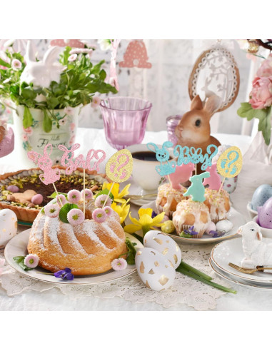 24 Toppers de Cupcake Revelación de Género Ephlyn - Pascua