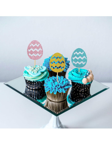 Decoraciones para Cupcakes de Conejo de Pascua 24 Pcs - MonMon & Craft