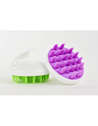 Cepillo Masajeador Zyllion ZMA12 - Exfoliante Cabello Púrpura