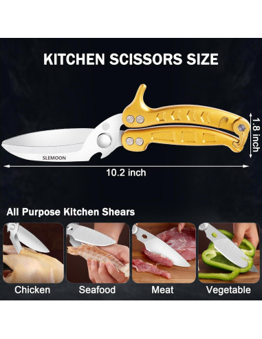 Tijeras de Cocina SLEMOON de Acero Inoxidable para Aves
