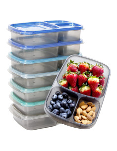 Youngever 7 Sets Bento Box - Recipientes de Comida 3 Compartimentos