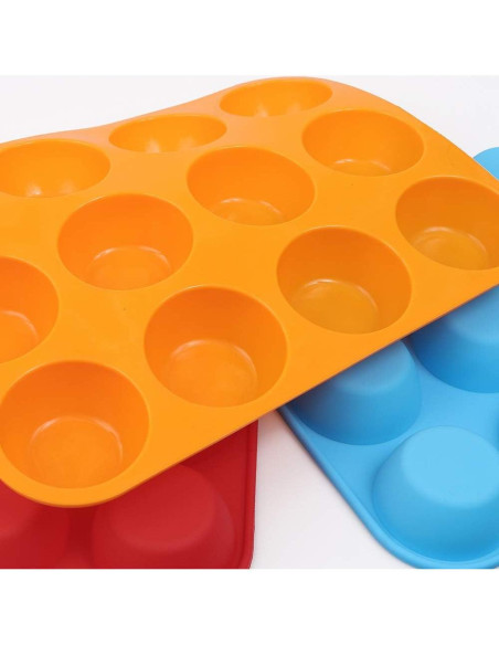 Molde de Silicona para Muffins Cozihom 12 Tazas Antiadherente