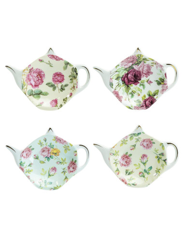 Set de 4 Soportes para Bolsas de Té Gracie China Rosa Chintz