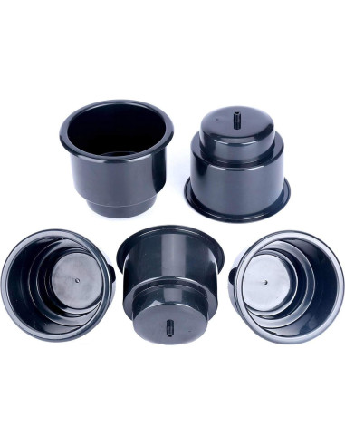 Juego de 5 Portavasos Empotrados Amarine Made con Drenaje - Negro