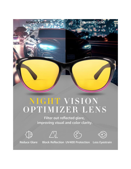 Gafas de Conducción Nocturna LVIOE Amarillas Polarizadas Gafas de Conducción Nocturna LVIOE Amarillas Polarizadas