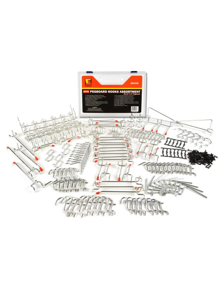 Juego de Ganchos para Tableros Wellmax 188 Piezas Alta Resistencia Juego de Ganchos para Tableros Wellmax 188 Piezas Alta Resistencia