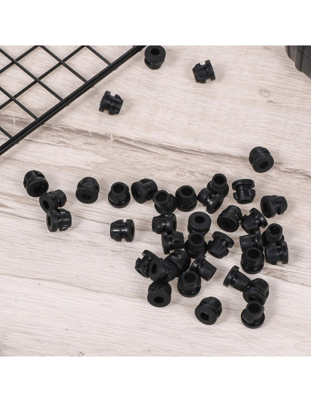 Bloques de Gancho Zyghjort 120PCS Caucho Negro para Tablero Perforado Bloques de Gancho Zyghjort 120PCS Caucho Negro para Tablero Perforado