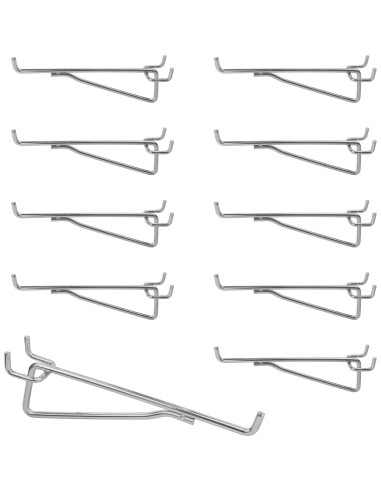 Ganchos para Estantes de Tablero Perforado G.CORE 10 Piezas 15 cm