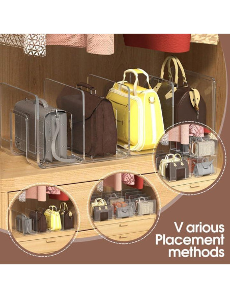 Organizador de Bolso Noleja 4 Secciones Transparente 32x14.5x13cm Organizador de Bolso Noleja 4 Secciones Transparente 32x14.5x13cm