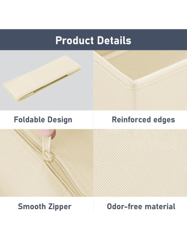 Organizador de Cajones DIMJ - 24 Piezas Beige para Ropa