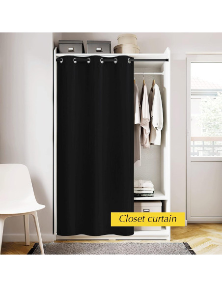 Cortina Divisoria NICETOWN 42x95cm Blackout Negra 1 Panel Cortina Divisoria NICETOWN 42x95cm Blackout Negra 1 Panel