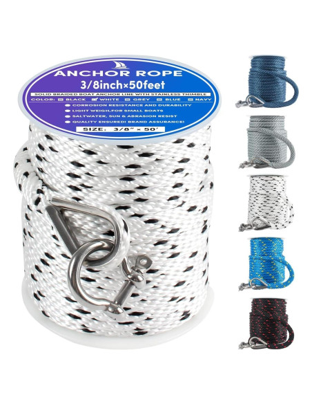Cuerda de Ancla VEITHI 15.24 m x 0.95 cm Polipropileno Cuerda de Ancla VEITHI 15.24 m x 0.95 cm Polipropileno