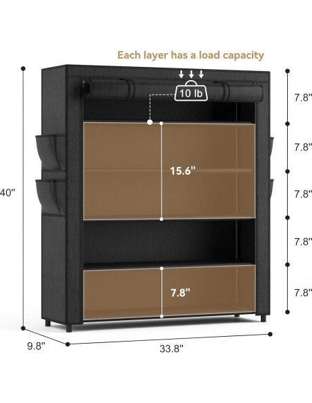 Estante para Zapatos VILICK 5 Niveles Ahorra Espacio 20-24 Pares Estante para Zapatos VILICK 5 Niveles Ahorra Espacio 20-24 Pares