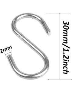 48 Ganchos en S de Acero Inoxidable 304 30mm AUXBC 2