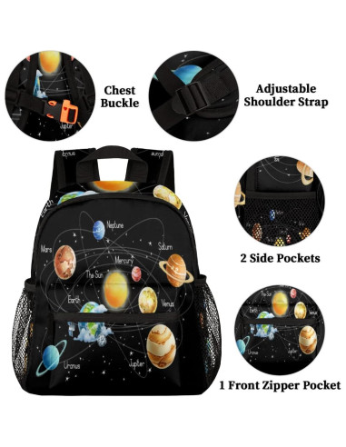 Mochila TropicalLife Niños Sistema Solar 25x10x30 cm