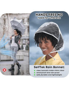 Gorro de Lluvia Impermeable SelfTek con Visera Transparente - 2 Pcs 2