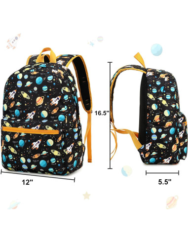 Mochila Escolar CAMTOP Niños Preescolar 39x11x26cm Cohete