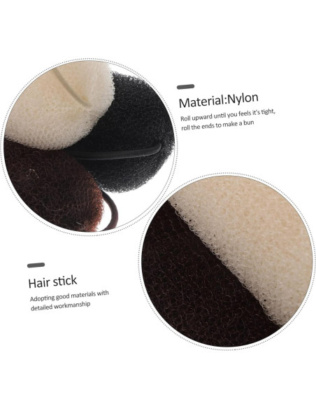 Hacedor de Moño Donut Ipetboom 3 Piezas para Cabello Largo Hacedor de Moño Donut Ipetboom 3 Piezas para Cabello Largo