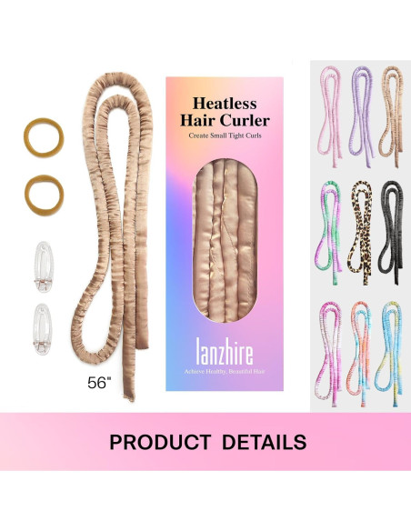 Banda de Rizado Sin Calor Lanzhire - Rizos para Cabello Largo y Corto Banda de Rizado Sin Calor Lanzhire - Rizos para Cabello Largo y Corto
