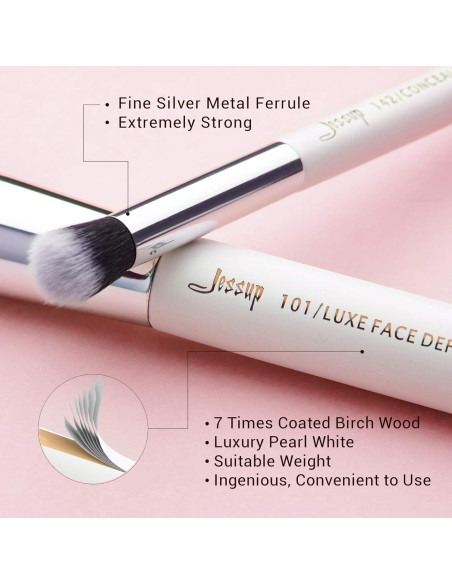 Conjunto de 25 Brochas de Maquillaje Profesional Jessup - Pelo Natural y Sintético Conjunto de 25 Brochas de Maquillaje Profesional Jessup - Pelo Natural y Sintético
