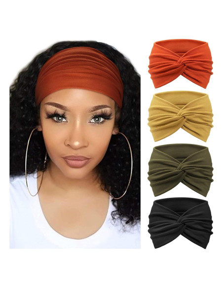 Diademas Turbante DRESHOW 4 Pcs Mujeres Amplias Colores Diademas Turbante DRESHOW 4 Pcs Mujeres Amplias Colores