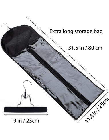 Bolsa de Almacenamiento para Extensiones de Cabello RJMBMUP 80 cm Negra