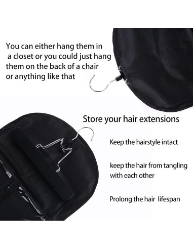Bolsa de Almacenamiento para Extensiones de Cabello RJMBMUP 80 cm Negra