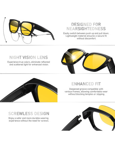 Gafas de Conducción Nocturna HAOLOTA Polarizadas Amarillas