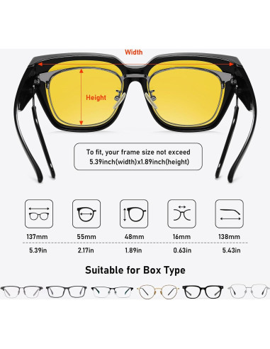 Gafas de Conducción Nocturna HAOLOTA Polarizadas Amarillas