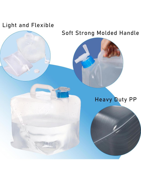 Paquete de 2 Jarras de Agua Colapsables Nexboraque 20L Paquete de 2 Jarras de Agua Colapsables Nexboraque 20L