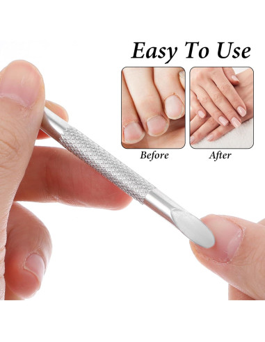Juego Empujador de Cutículas Profesional HaiFafafaing Acero Inoxidable