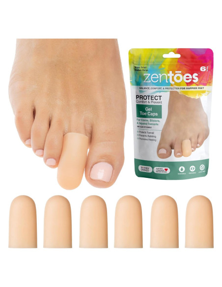 Protectores de Dedos de Gel ZenToes - Paquete de 6 Pequeños Beige Protectores de Dedos de Gel ZenToes - Paquete de 6 Pequeños Beige