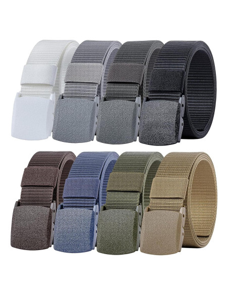 Paquete de 8 Cinturones Tácticos de Nylon YKK 120 cm Paquete de 8 Cinturones Tácticos de Nylon YKK 120 cm