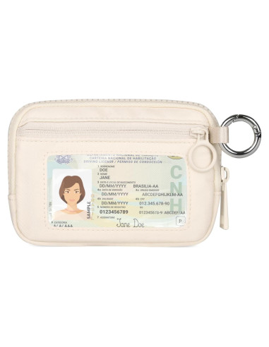 Cartera Didida Iris con Cremallera y Ventana ID Beige