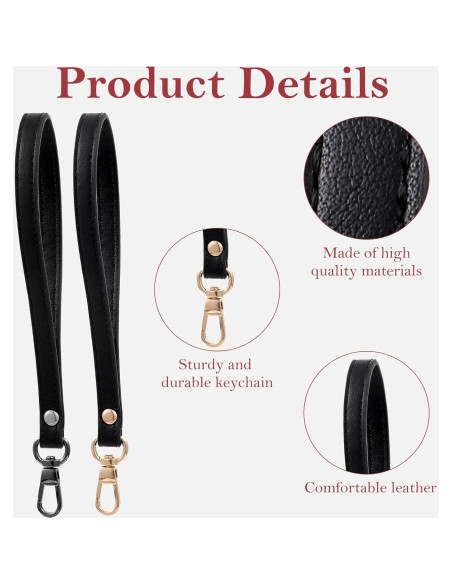 Correa de Muñeca 2 Pcs Heclia Cuero PU Negro 19 cm Correa de Muñeca 2 Pcs Heclia Cuero PU Negro 19 cm