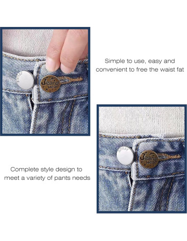 Juego de Extensores de Cintura ZYNERY 14 Piezas para Pantalones