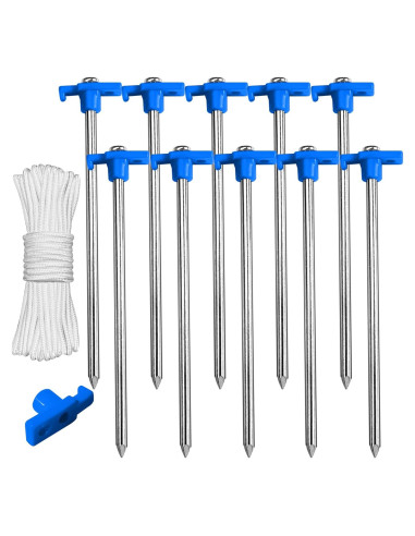 Estacas de Carpa ABCCANOPY 20,32 cm Paquete de 10 Azul