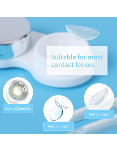 Estuche para Lentes de Contacto 2 Pack Plata 5 en 1 Viaje