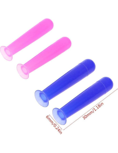Set de 2 Copas de Succión de Silicona Azul para Lentes de Contacto