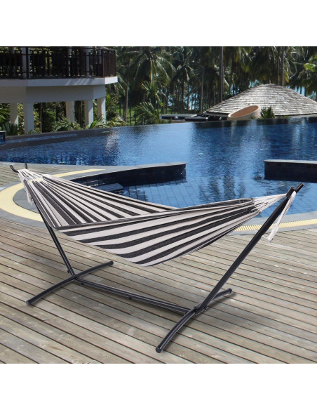 Hamaca Doble Prime Garden con Soporte de Acero 204 kg Hamaca Doble Prime Garden con Soporte de Acero 204 kg