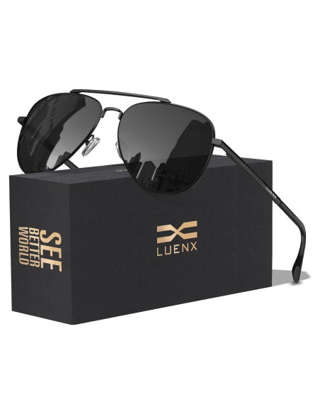 Gafas de sol LUENX Aviador Polarizadas UV400 Unisex 60mm Gafas de sol LUENX Aviador Polarizadas UV400 Unisex 60mm
