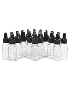 Botellas de Vidrio Transparente Vivaplex 15 ml con Cuentagotas - 24 Unidades
