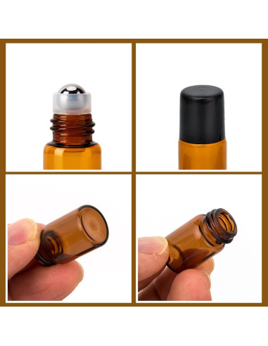 Botellas de Aceite Esencial 2ml ZEJIA Ámbar 24 Unidades