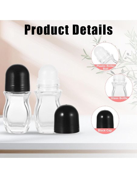 Botellas de Rodillo de Vidrio Xyulaan 30ml para Aceites Esenciales Botellas de Rodillo de Vidrio Xyulaan 30ml para Aceites Esenciales
