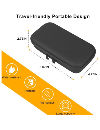 Funda Dura BOVKE para Inhalador de Asma y Espaciador - Negro