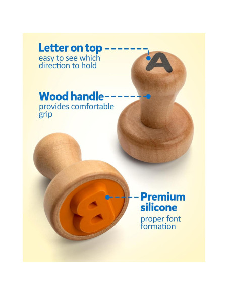 Sellos de Alfabeto y Números de Madera Coogam - Juguete Educativo Montessori Sellos de Alfabeto y Números de Madera Coogam - Juguete Educativo Montessori