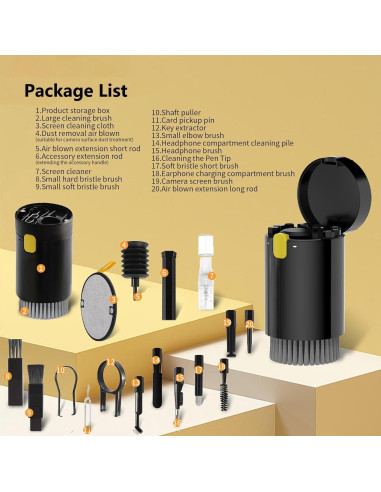 Kit de limpieza 20 en 1 WESAJJ para dispositivos electrónicos